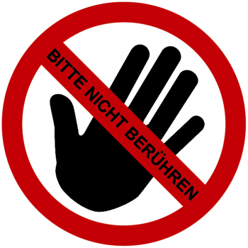 Aufkleber Nicht berühren